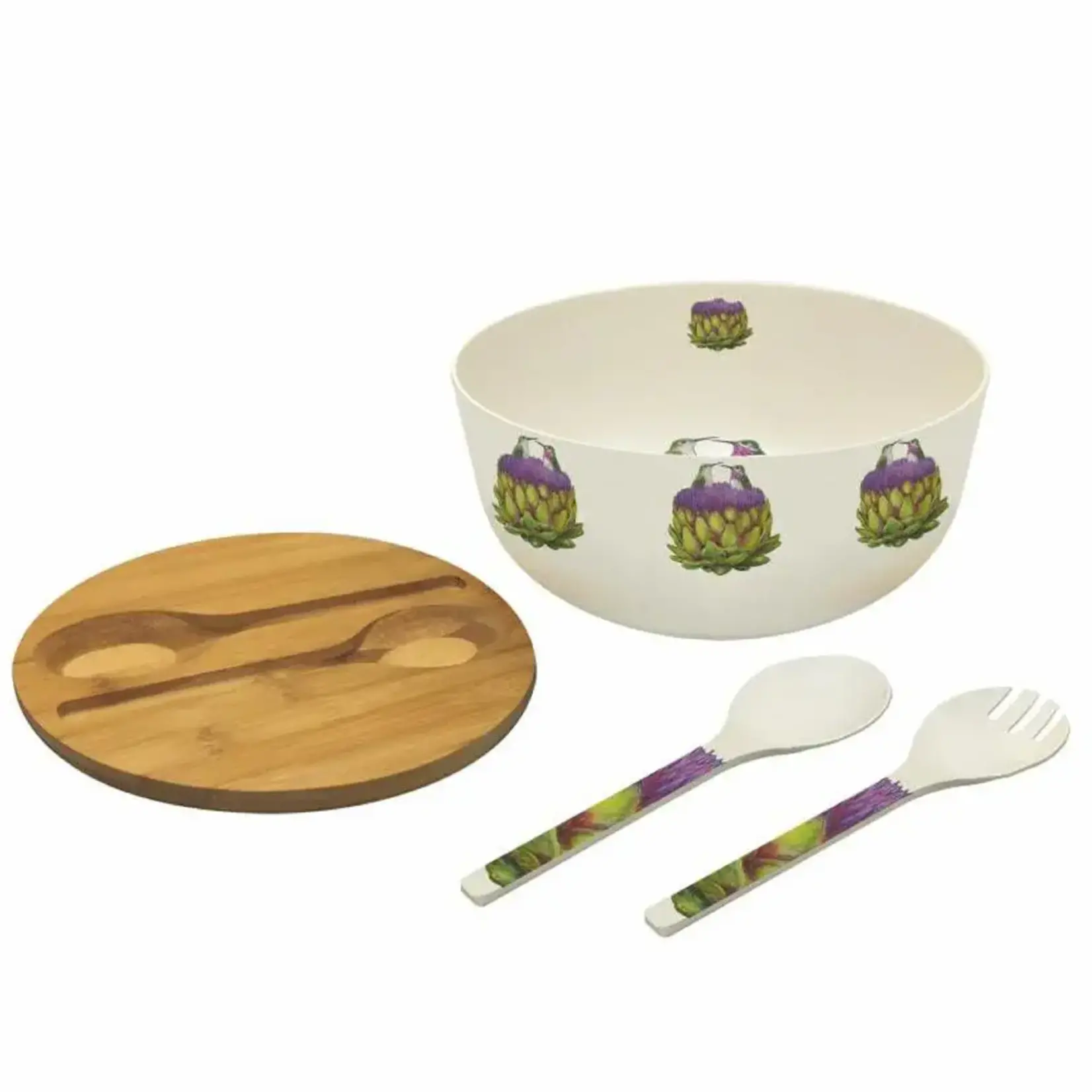 PAPER PRODUCTS DESIGN PPD  BAMBOO Salad Bowl - Love At First Artichoke