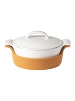CASAFINA CASAFINA Ensemble Oval Covered Baker with Cork Tray 30 - White