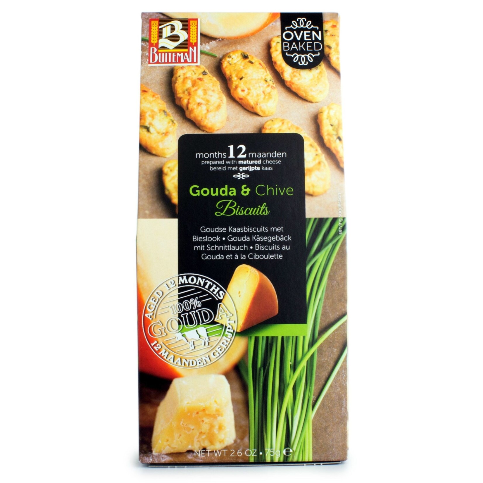 BUITEMAN BUITEMAN Gouda & Chive Biscuits 75g