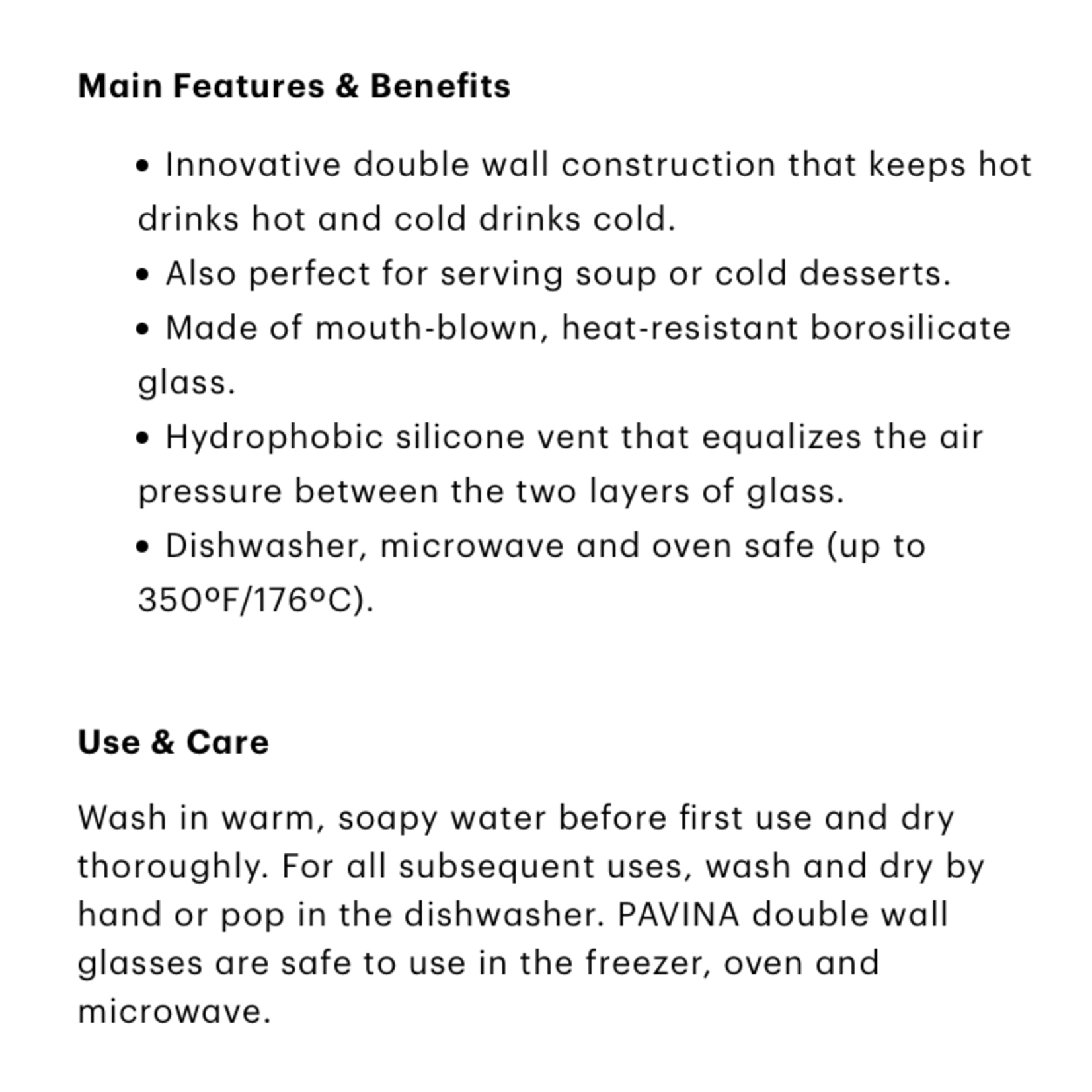 BODUM BODUM Pavina Double Wall Glass 12oz S/6