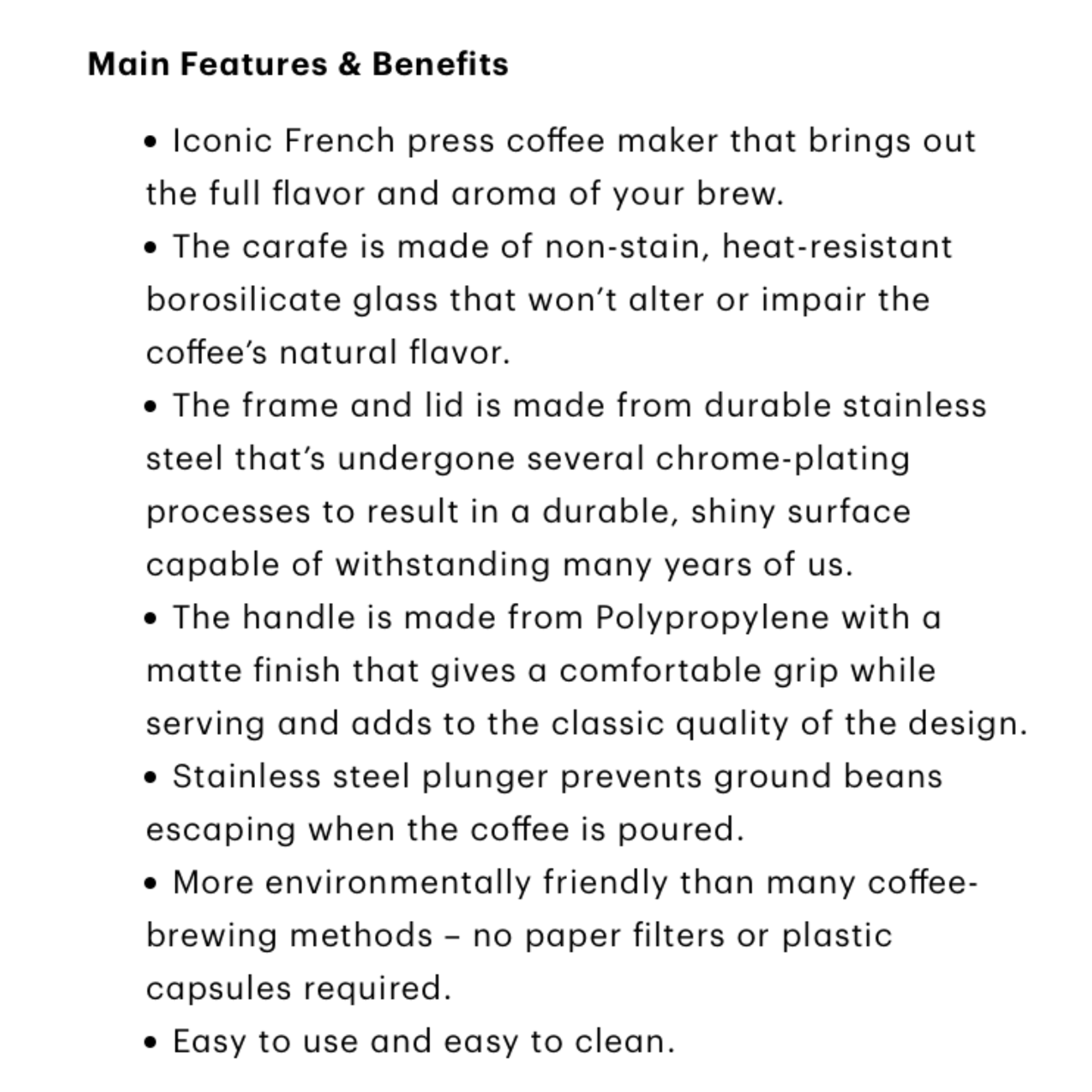 BODUM BODUM Chambord French Press 8 Cup - Black