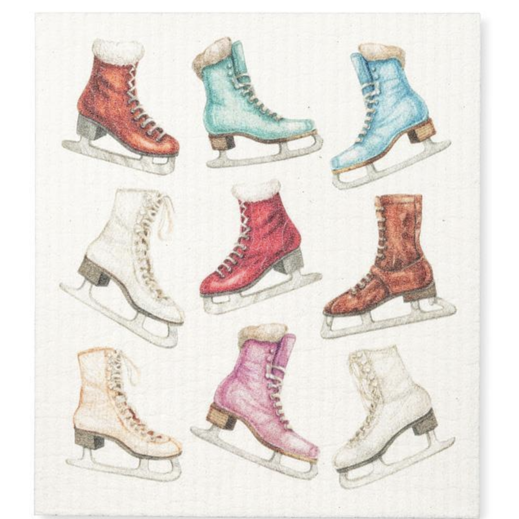 ABBOTT ABBOTT All Over Ice Skates Dishcloth