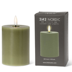 ABBOTT ABBOTT Green LED Pillar Candle 3x4"H