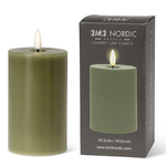 ABBOTT ABBOTT Green LED Pillar Candle 3x5"H