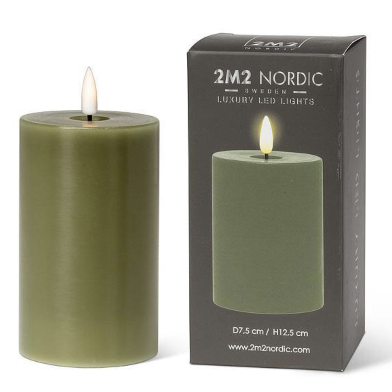 ABBOTT ABBOTT Green LED Pillar Candle 3x5"H