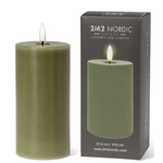 ABBOTT ABBOTT Green LED Pillar Candle 3x6"H