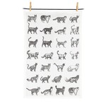 ABBOTT ABBOTT Cat Outline Motif Tea Towel