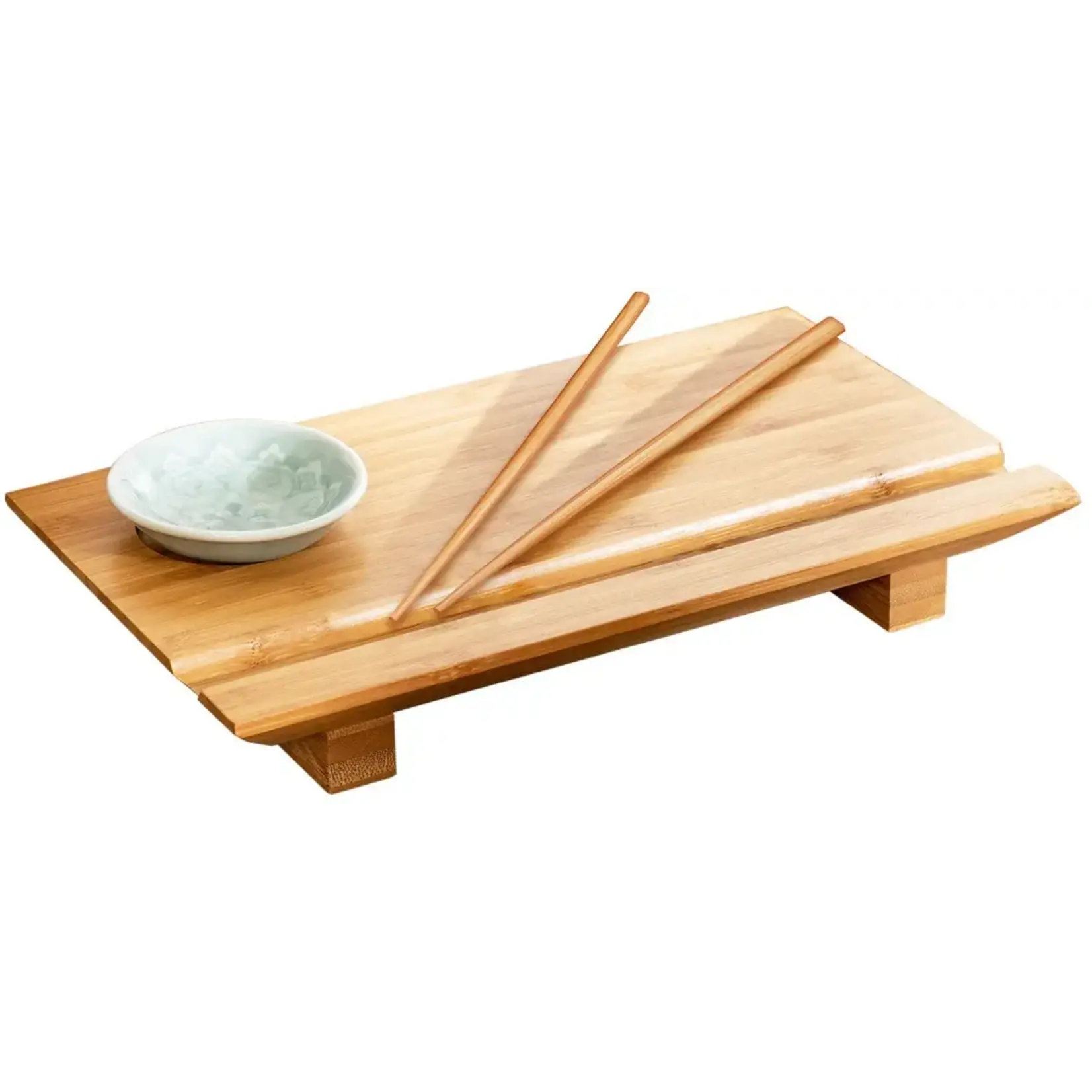 ESCALI JOYCE CHEN Burnished Bamboo Sushi Board Set