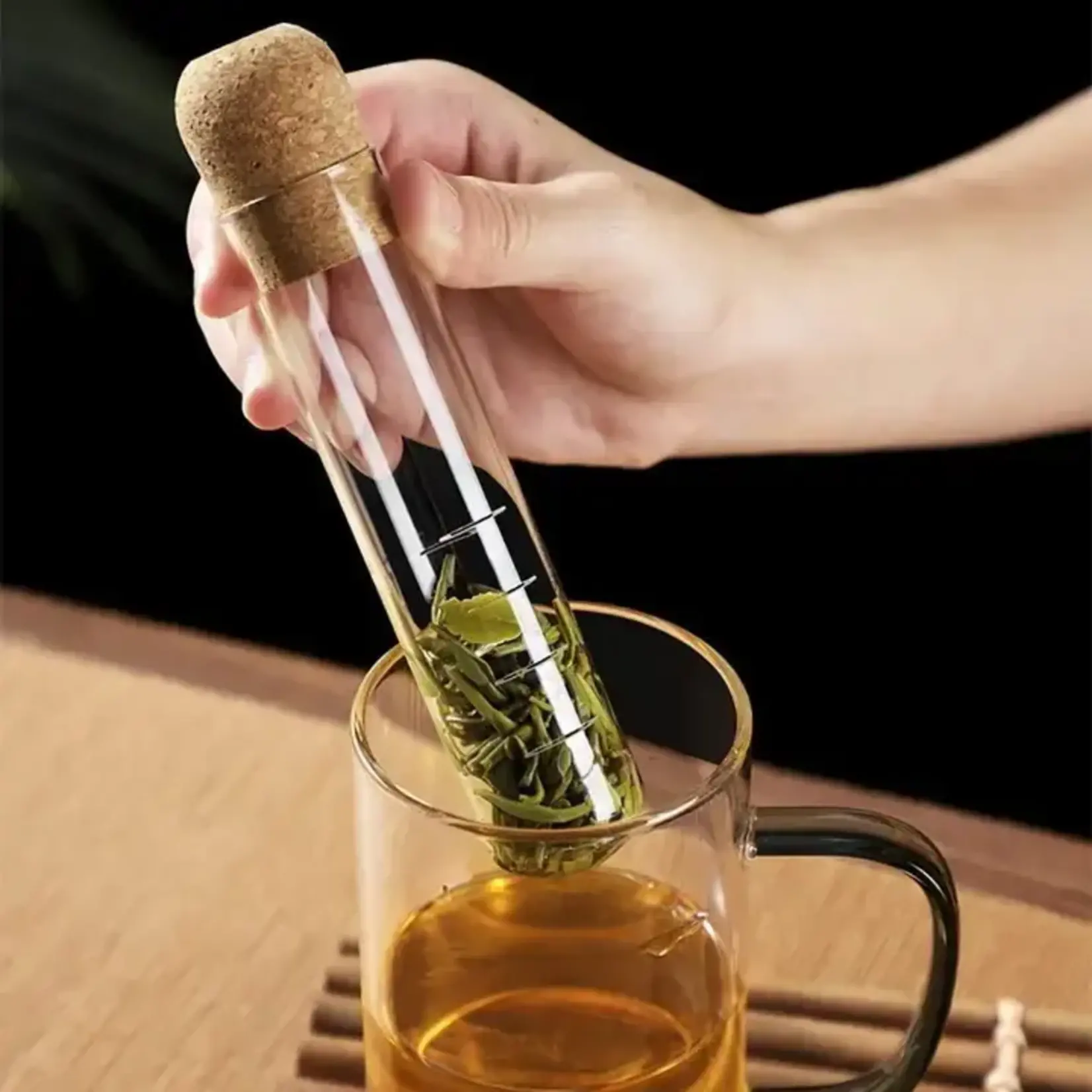 VIGOR VIGOR Tea Strainer Accessories Glass Test Tube Tea Strainer Glass