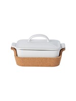 CASAFINA CASAFINA Ensemble White Rectangular Covered Casserole w/ Cork Tray 24