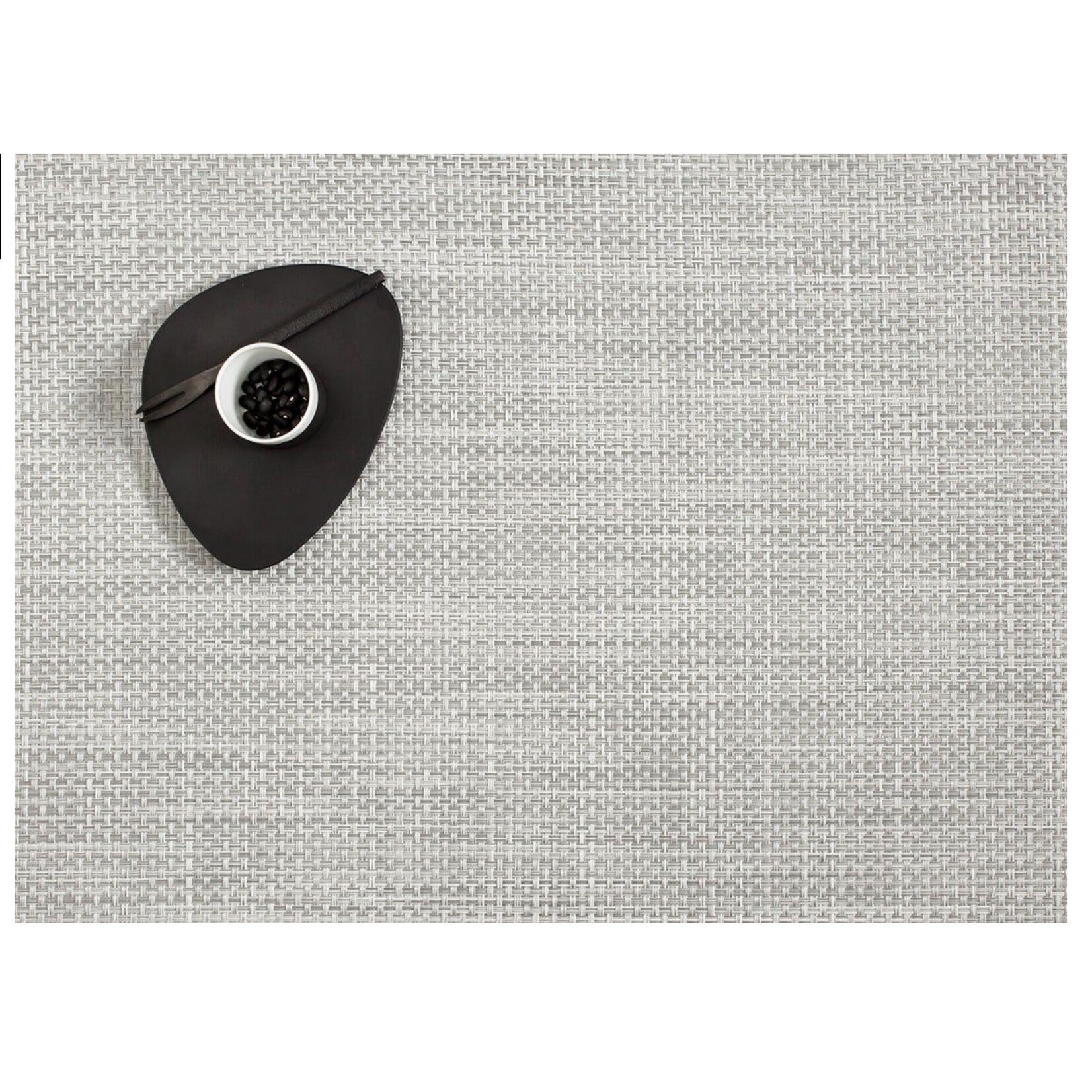 CHILEWICH CHILEWICH Basketweave Placemat 14x19 - White/Silver