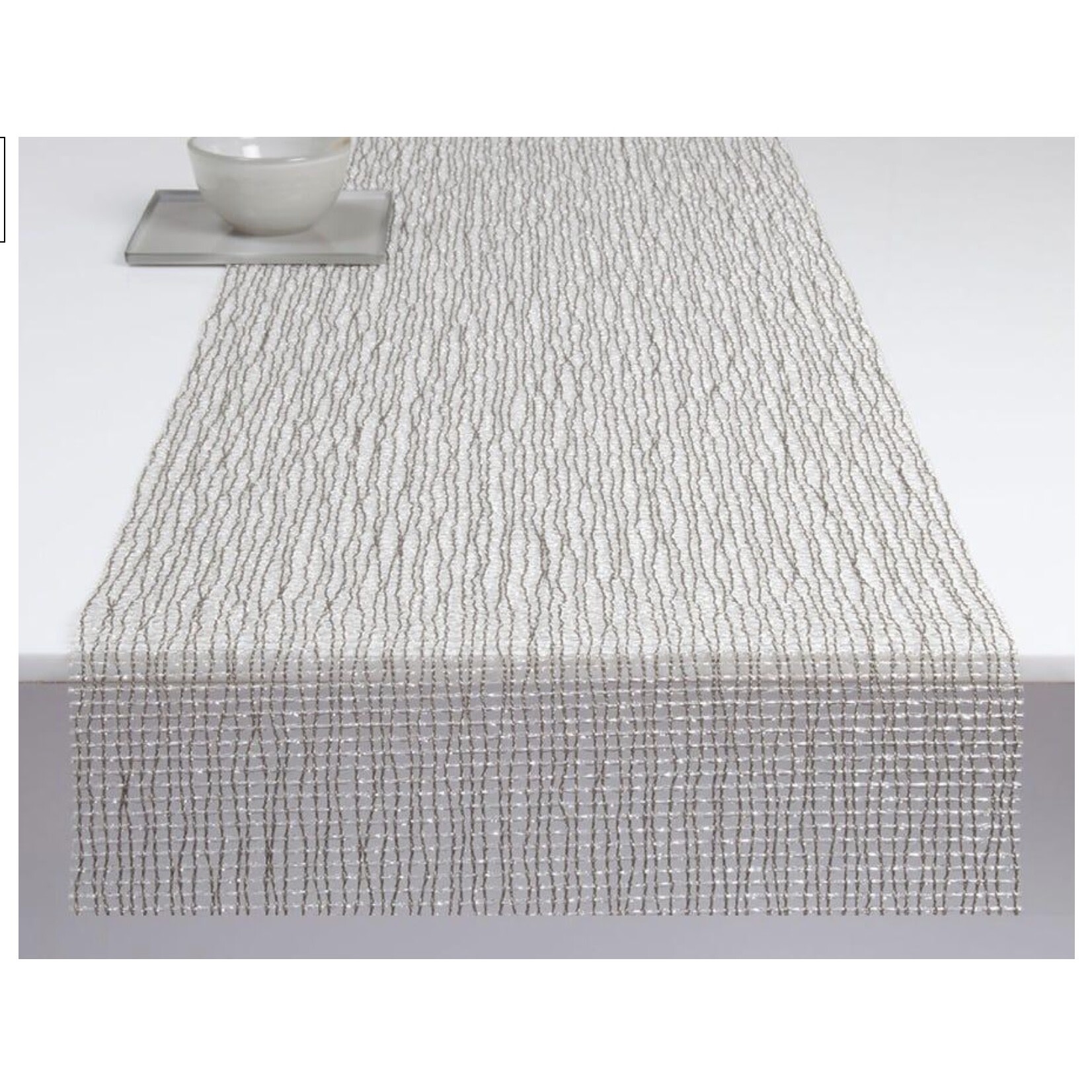 CHILEWICH CHILEWICH Lattice Table Runner 14x72 - Silver