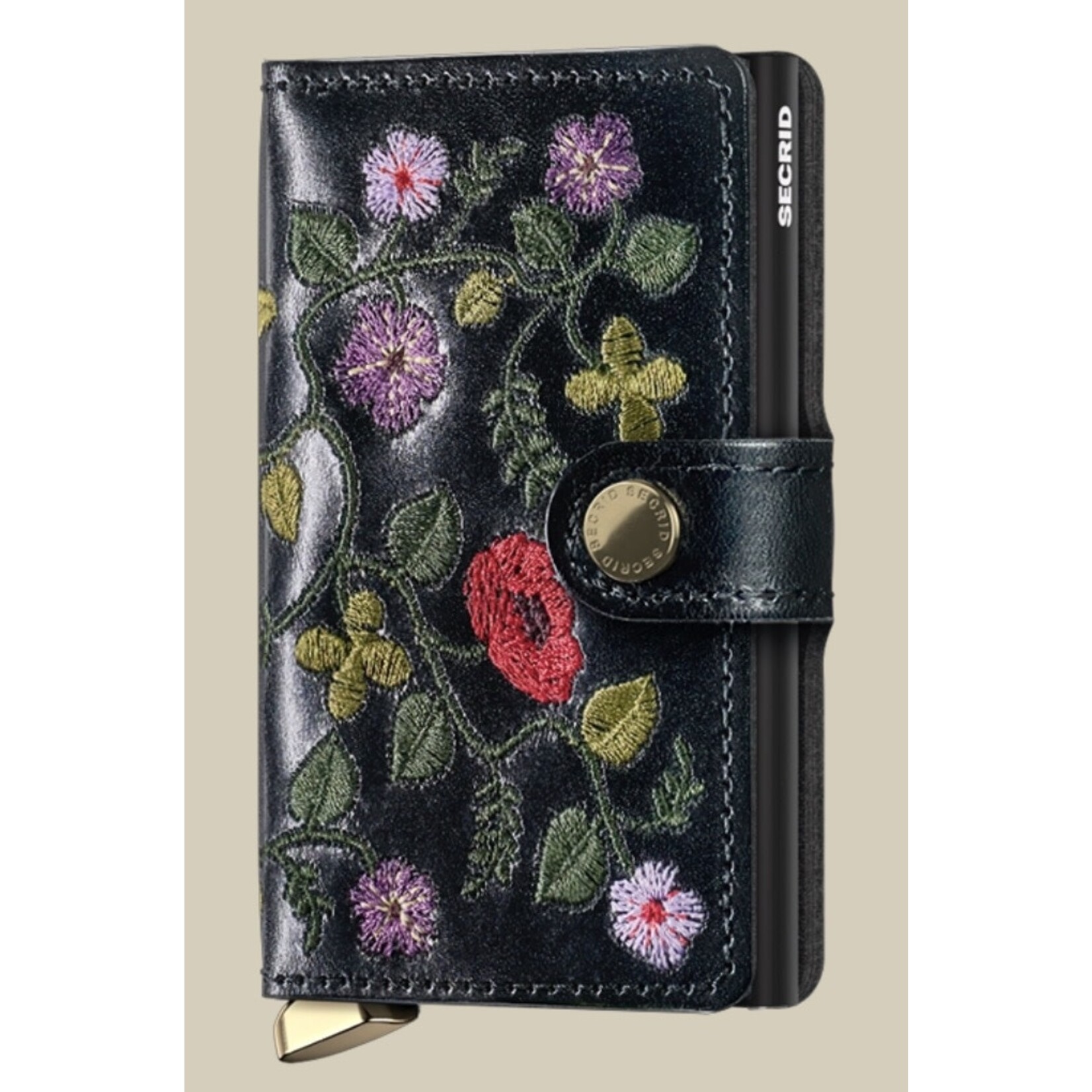SECRID SECRID Miniwallet Stitch Floral - Black