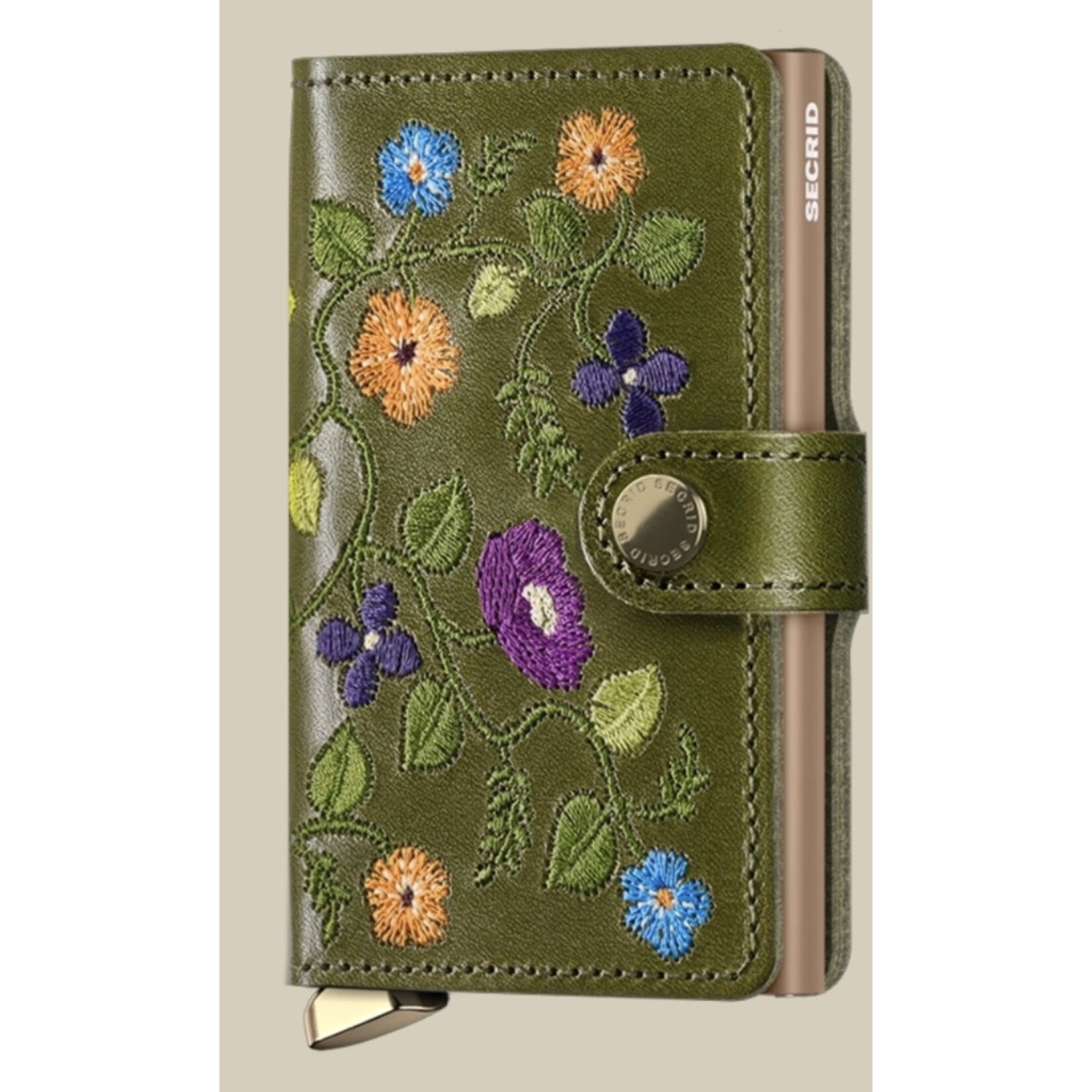 SECRID SECRID Miniwallet Stitch Floral - Olive