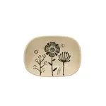CREATIVE CO-OP CREATIVE CO-OP Hand Stoneware Dish Embrodered Flower