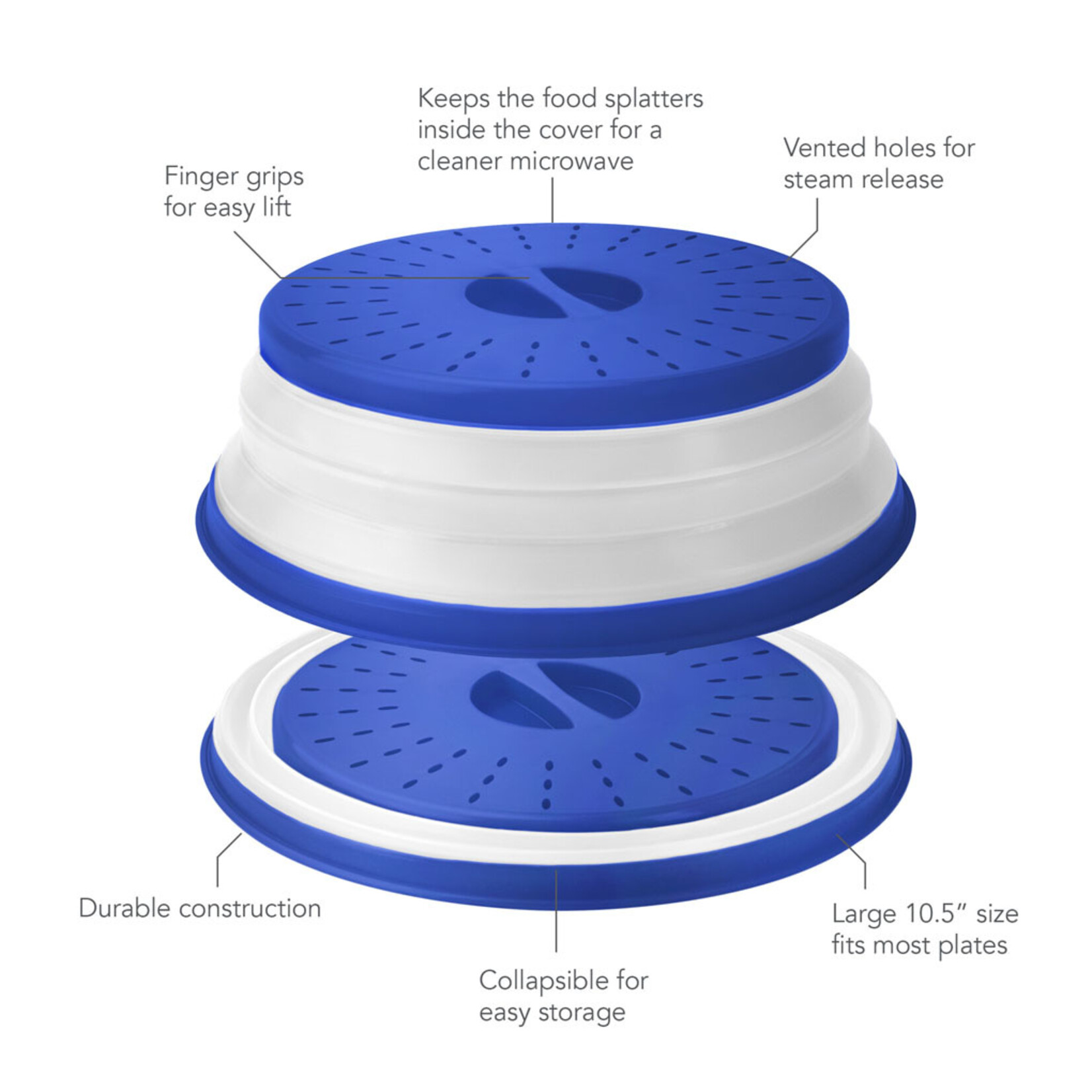 TOVOLO TOVOLO Collapsibile Microwave Food Cover - Stratus Blue