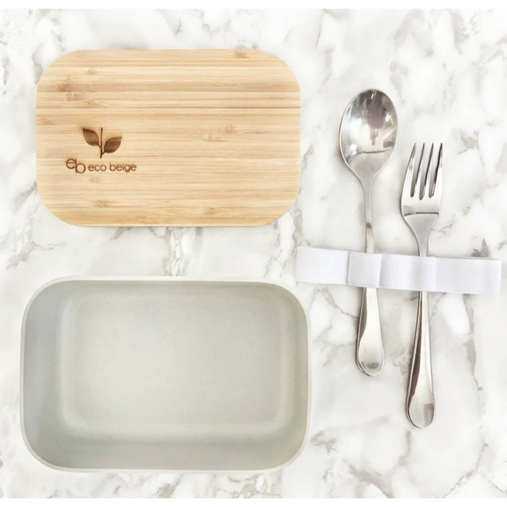 ECO BEIGE ECO BEIGE Natural Bamboo Lunch Box - Neutral Grey