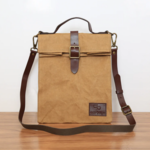 ECO BEIGE ECO BEIGE Paper Leather Retro Messenger Lunch Bag - Light Kraft