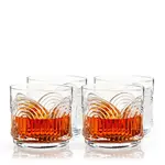 VISKI VISKI Deco Beau Crystal Lowball Tumblers S/4