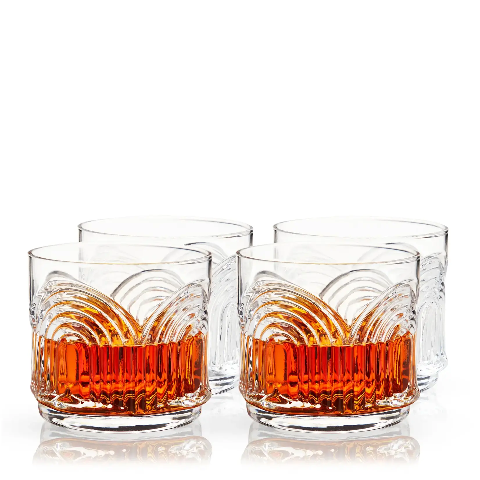 VISKI VISKI Deco Beau Crystal Lowball Tumblers S/4