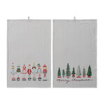 CREATIVE CO-OP CREATIVE CO-OP Tea Towel W/ Trees & Elves