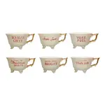 CREATIVE CO-OP CREATIVE CO-OP Gold Handled Footed Tea Cup w/ Sayings
