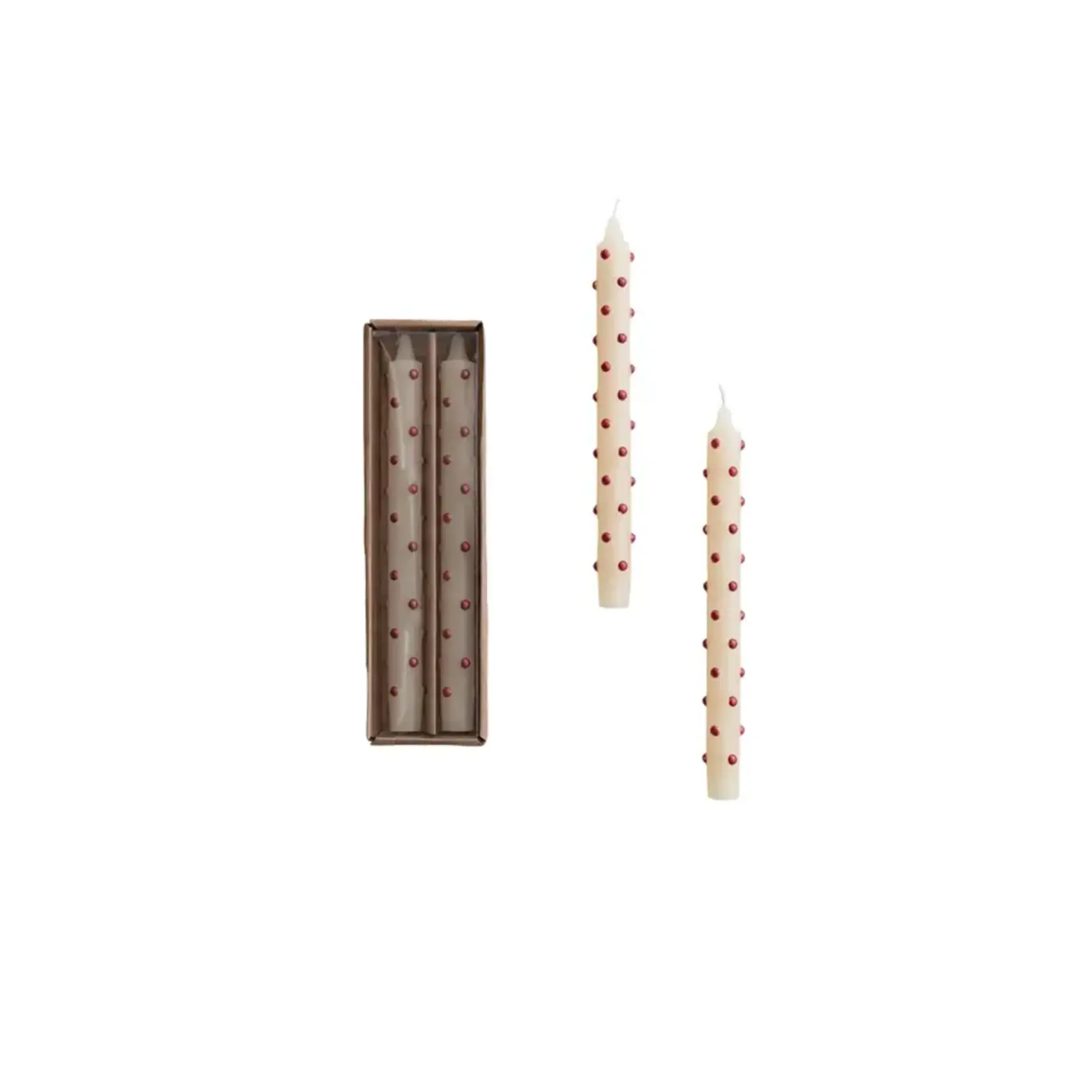 CREATIVE CO-OP CREATIVE CO-OP Tapered Candles w/3D Red Dots