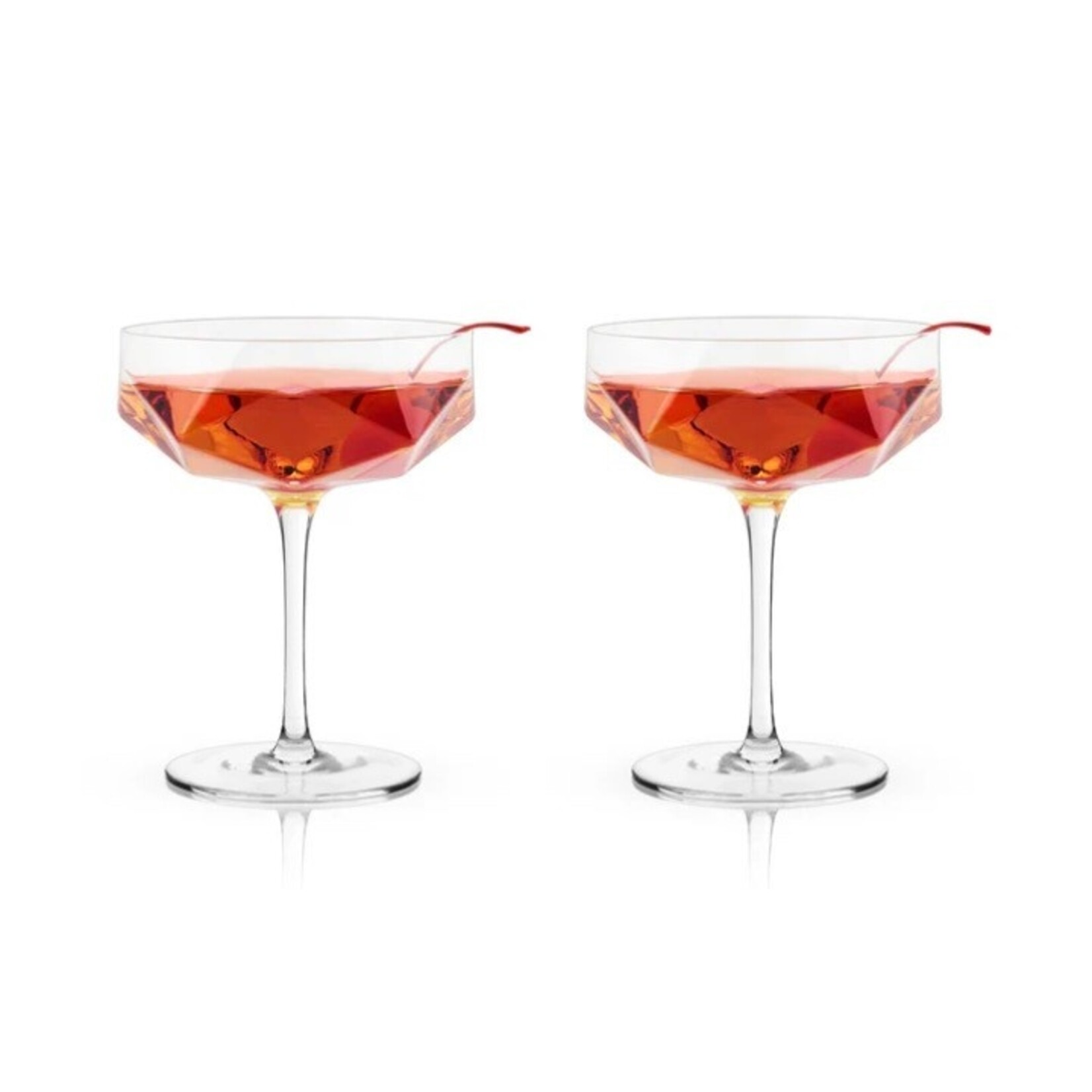 VISKI VISKI Faceted Crystal Coupes S/2