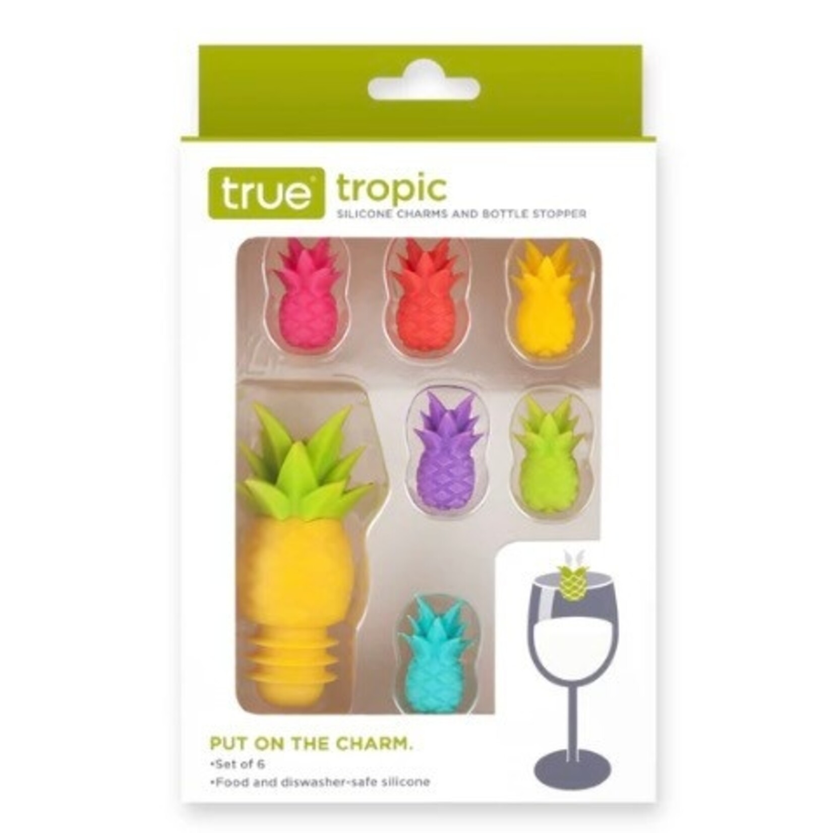 TRUE TRUE Pinapple Charms & Bottle Stopper