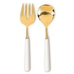 ABBOTT ABBOTT Classic  Salad Servers - Ivory/Gold