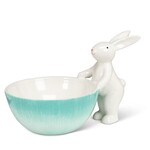 ABBOTT ABBOTT Bunny w/Bowl 7"L - Turquoise