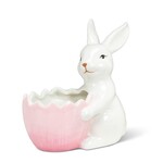 ABBOTT ABBOTT Bunny w/Pink Egg Bowl/Planter 5.5"L