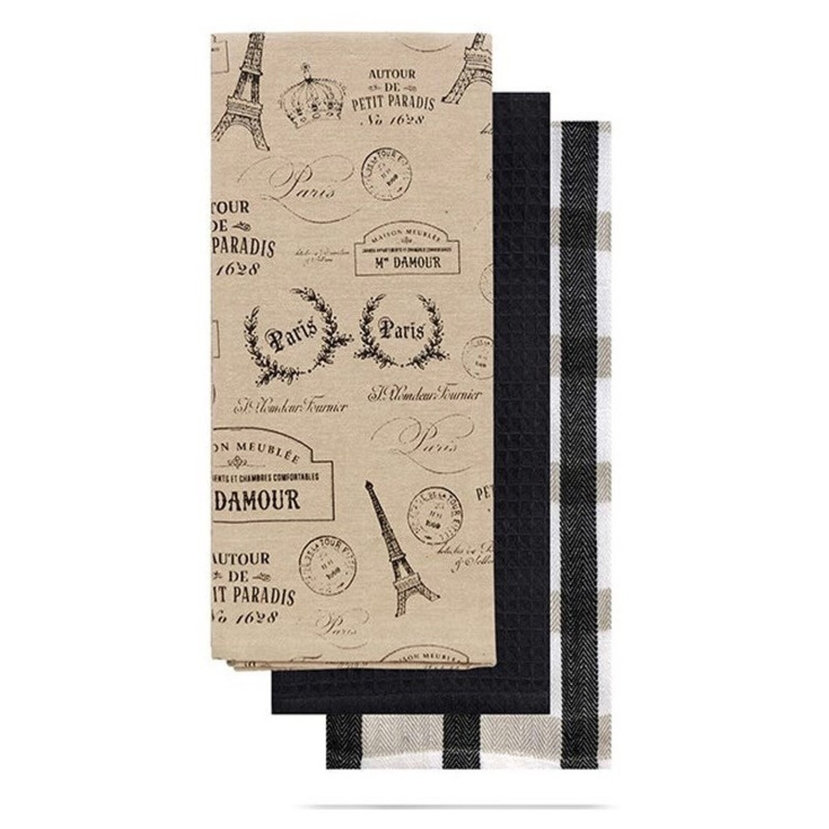 HARMAN HARMAN Paris Printed Tea Towel S/3 - Natural