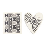 DEMDACO DEMDACO Dish Cloth -Blk/Wht Heart S/2