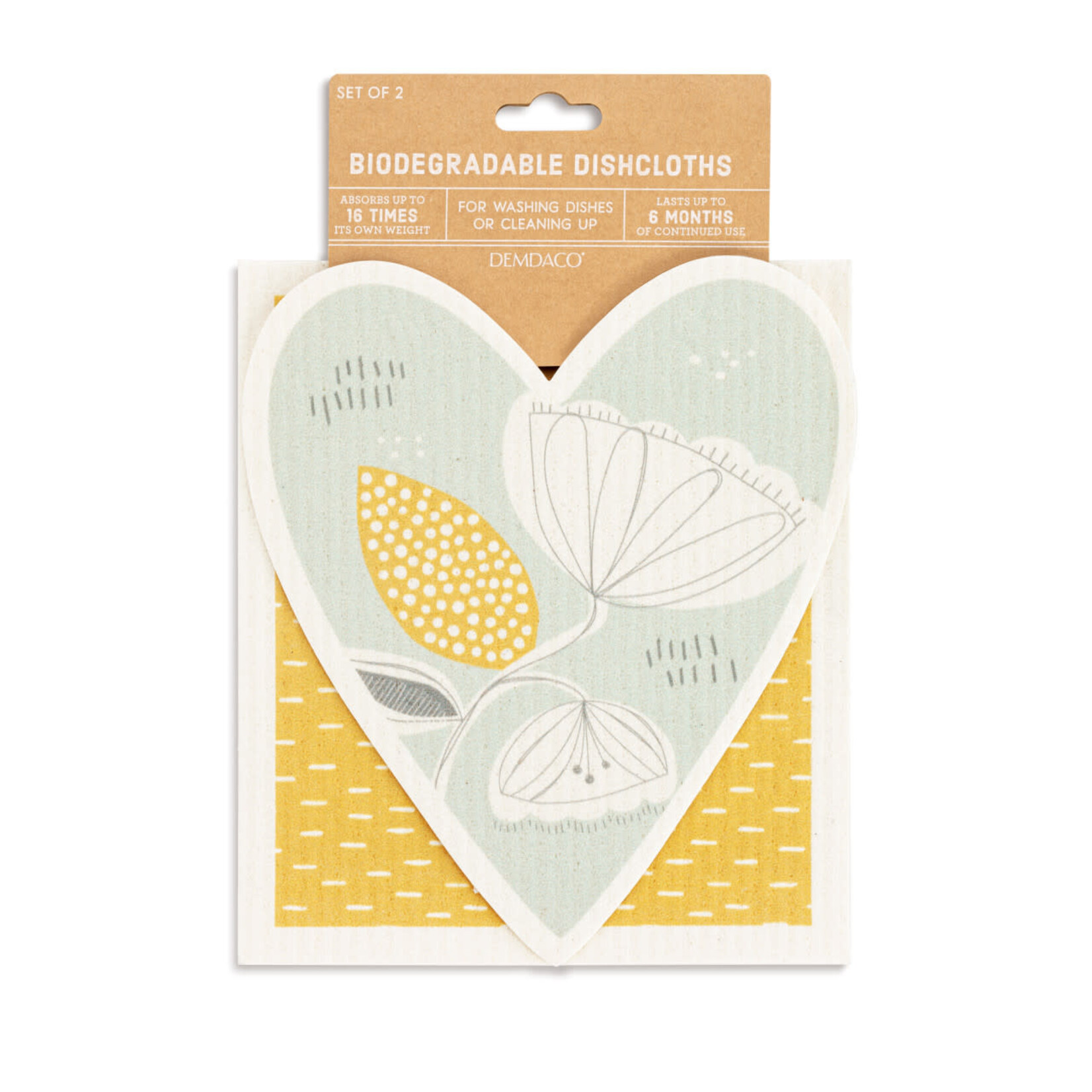 DEMDACO DEMDACO Dish Cloth - Heart Floral S/2