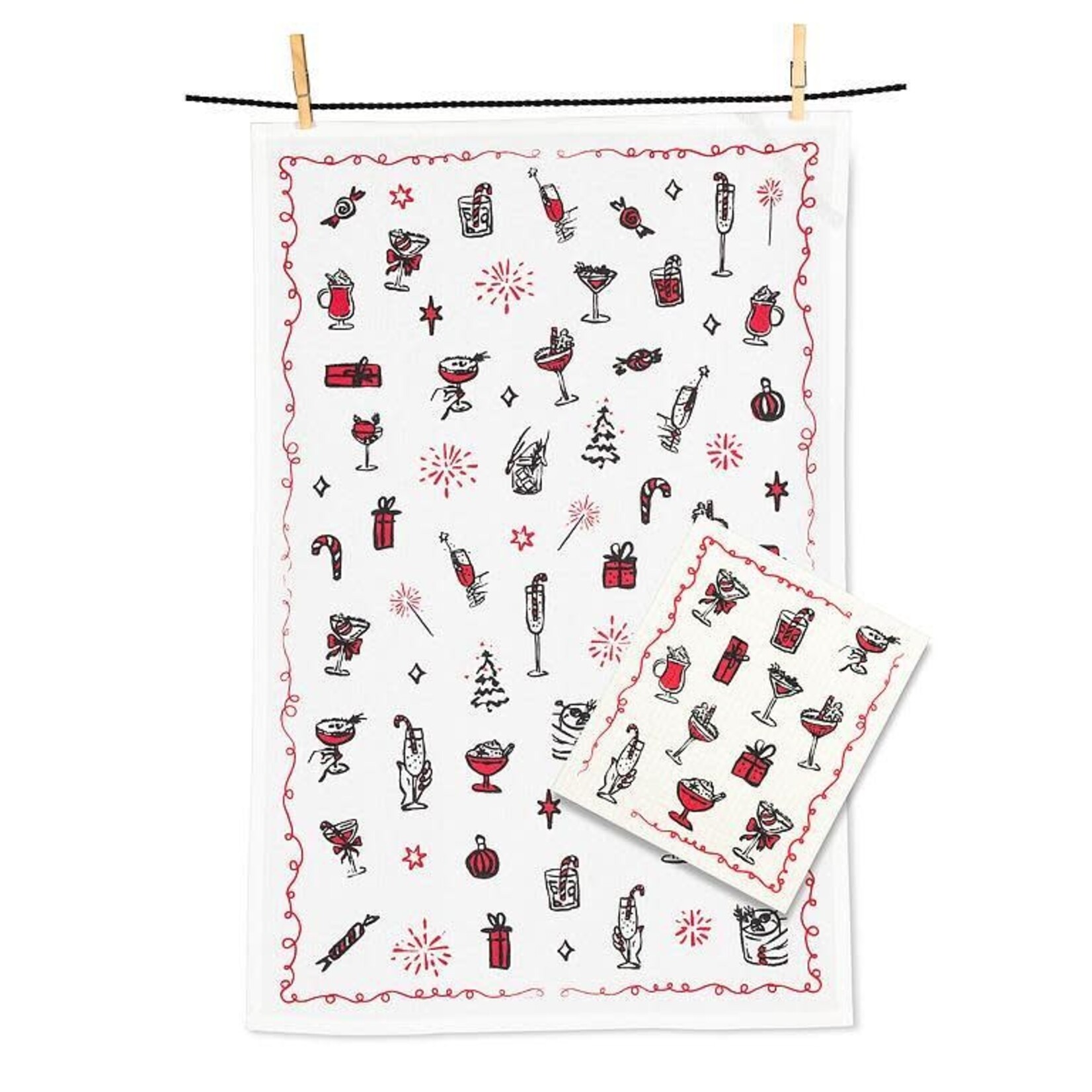 ABBOTT ABBOTT Cocktails Dishcloth & Teatowel Set