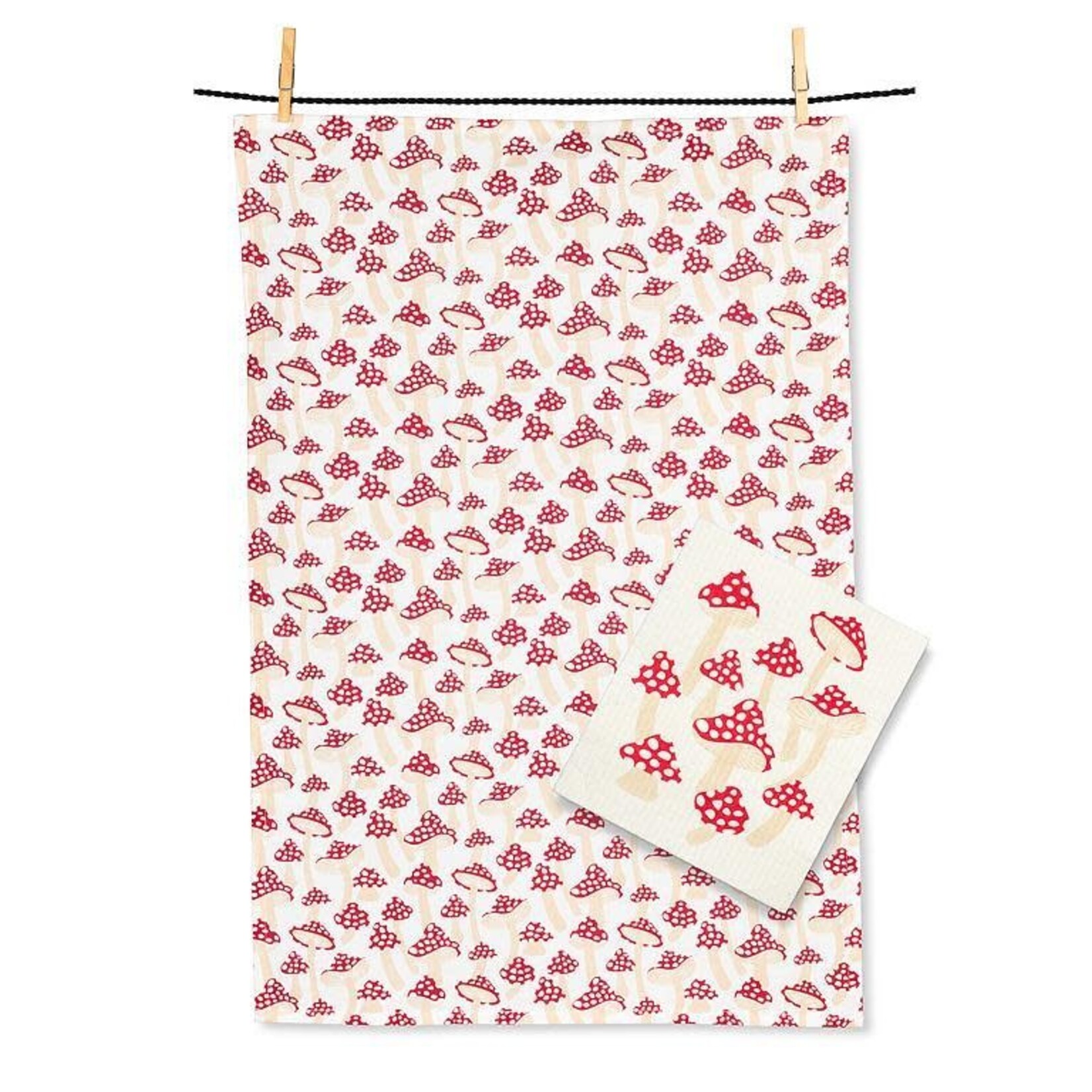 ABBOTT ABBOTT Mushrooms Dishcloth & Teatowel Set