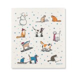 ABBOTT ABBOTT Winter Sports Cats Dishcloth