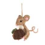 ABBOTT ABBOTT Mouse w/Christmas Pudding Ornament