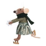 ABBOTT ABBOTT Skating Mouse w/Scarf Ornament