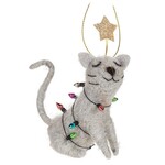 ABBOTT ABBOTT Sitting Cat w/Lights Ornament
