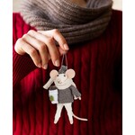 ABBOTT ABBOTT Mouse w/Coffee Ornament - Grey