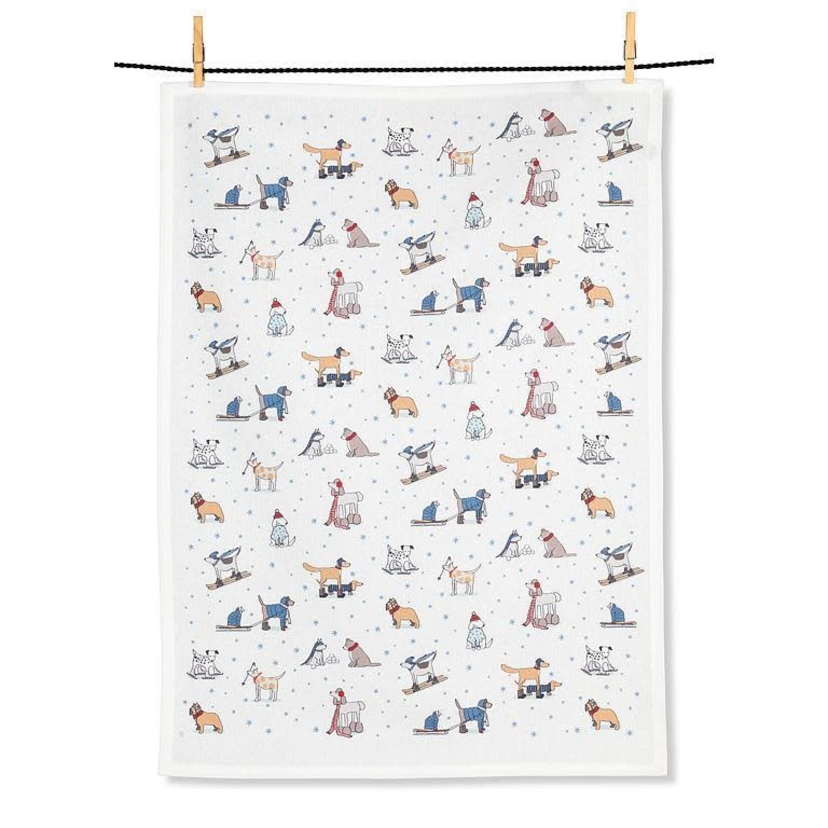 ABBOTT ABBOTT Winter Sports Dog Tea Towel