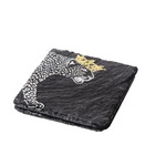 SELBRAE HOUSE SELBRAE HOUSE Gold Leaf Slate Coasters S/2 - Crowned Leopard