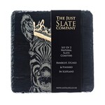SELBRAE HOUSE SELBRAE HOUSE Gold Leaf Slate Coasters S/2 - Crowned Zebra