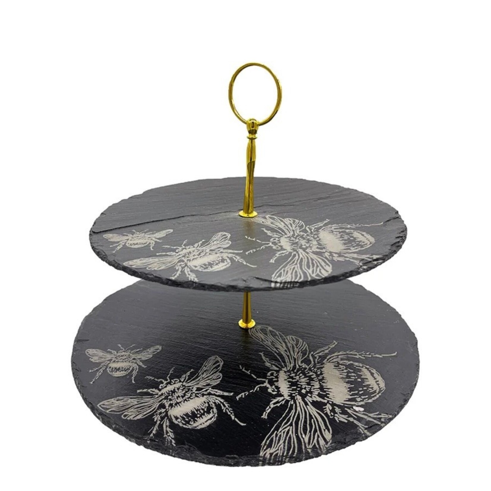 SELBRAE HOUSE SELBRAE HOUSE 2 Tier Slate Serving Stand - Bee