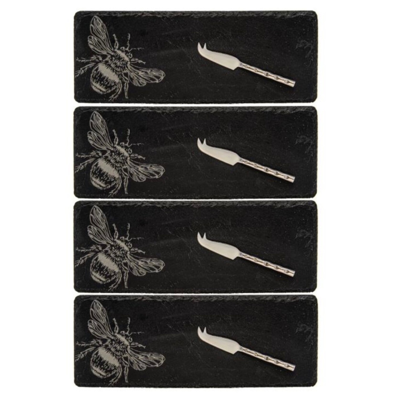 SELBRAE HOUSE SELBRAE HOUSE Mini Slate Cheese Board with Knife  Set 4 - Bee