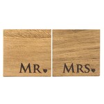 SELBRAE HOUSE SELBRAE HOUSE Oak Coasters S/2- Mr & Mrs