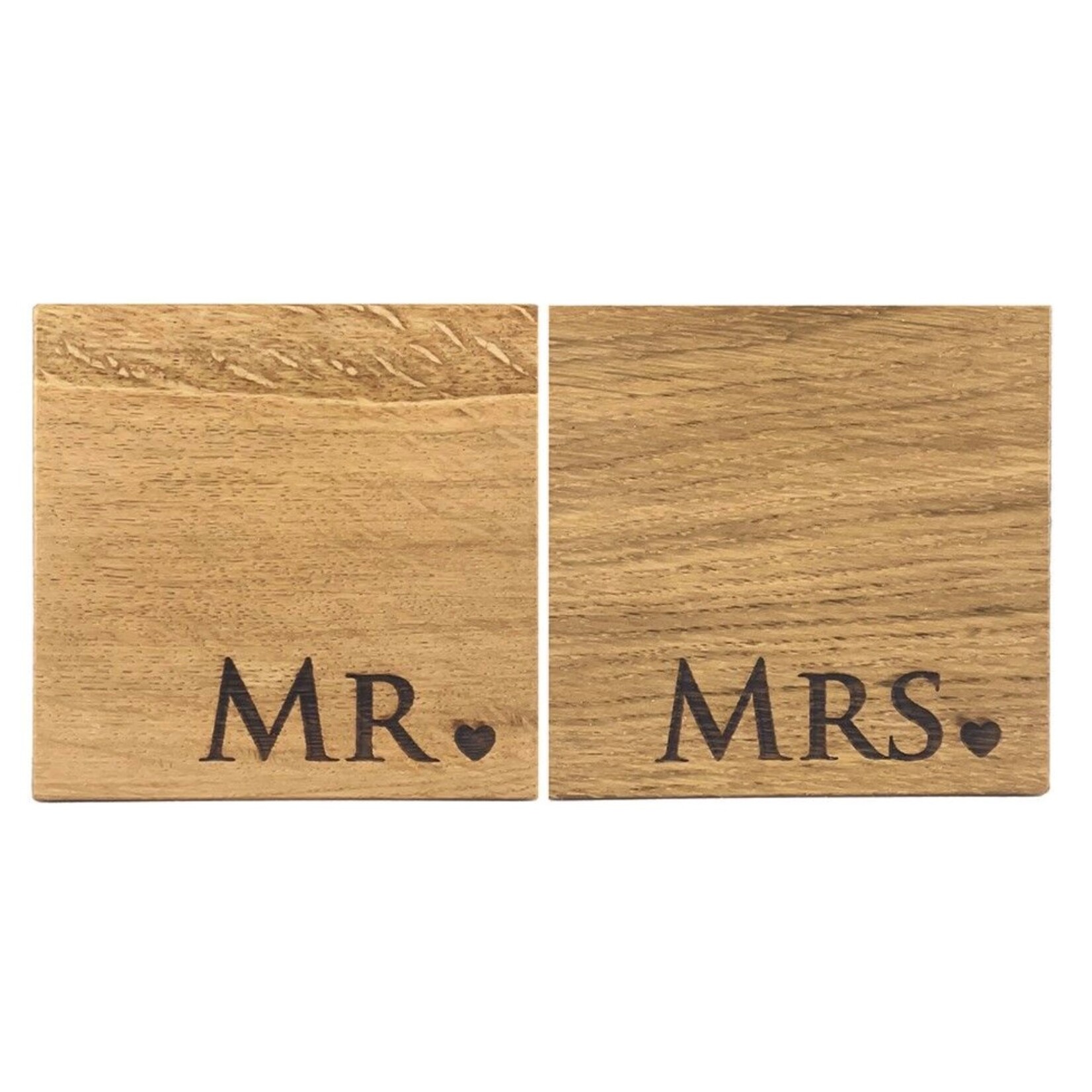 SELBRAE HOUSE SELBRAE HOUSE Oak Coasters S/2- Mr & Mrs
