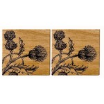 SELBRAE HOUSE SELBRAE HOUSE Oak Coasters S/2- Thistle Trio